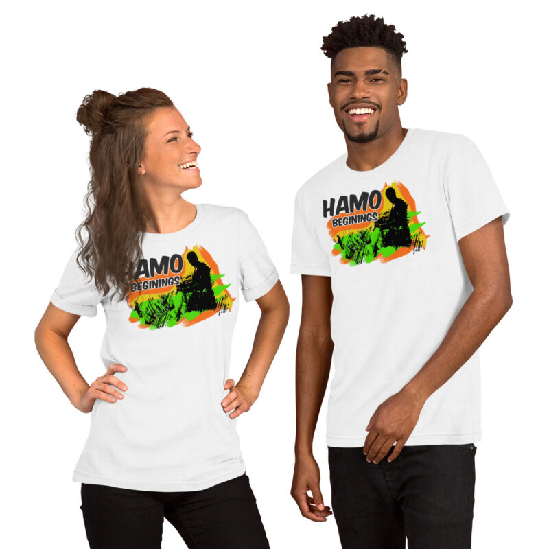 HAMO Beginnings by CraveGrowth White Unisex t-shirt